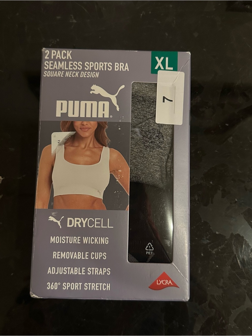 Puma 2-Pack Seamless Sports Bras - Gray & Black